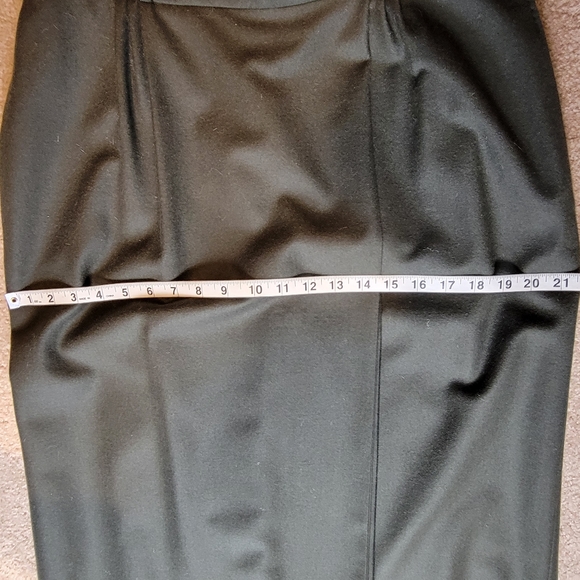 Vintage Beltrami Olive Green 100% Wool Pleat Skirt SZ M - Picture 14 of 16
